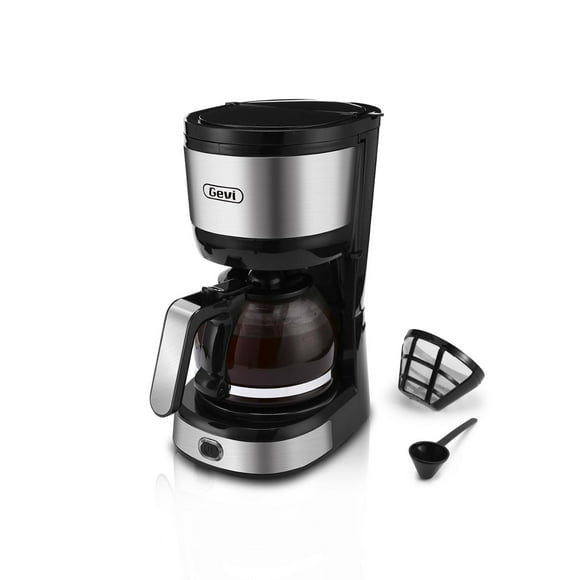 Gevi - Cafetera de 4 tazas con apagado automático, cafetera pequeña con goteo súper automática, cafe