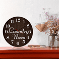 thumbnail image 4 of Kurmntregon Laundry Room Wall Clock Laundry Room Wooden Xmas Winter Christmas Non Ticking Silent Quartz Bedroom Living Room Office Gym Kitchen Bathroom Patio Decor Decorative Clocks Round 12", 4 of 7
