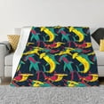 thumbnail image 1 of Fotbe Colorful Sharks Manta de Franela con Estampado, Manta Ultrasuave para Cama, Sofá, Auto, Hipoalergénica y Antibolitas-60"x50", 1 of 6