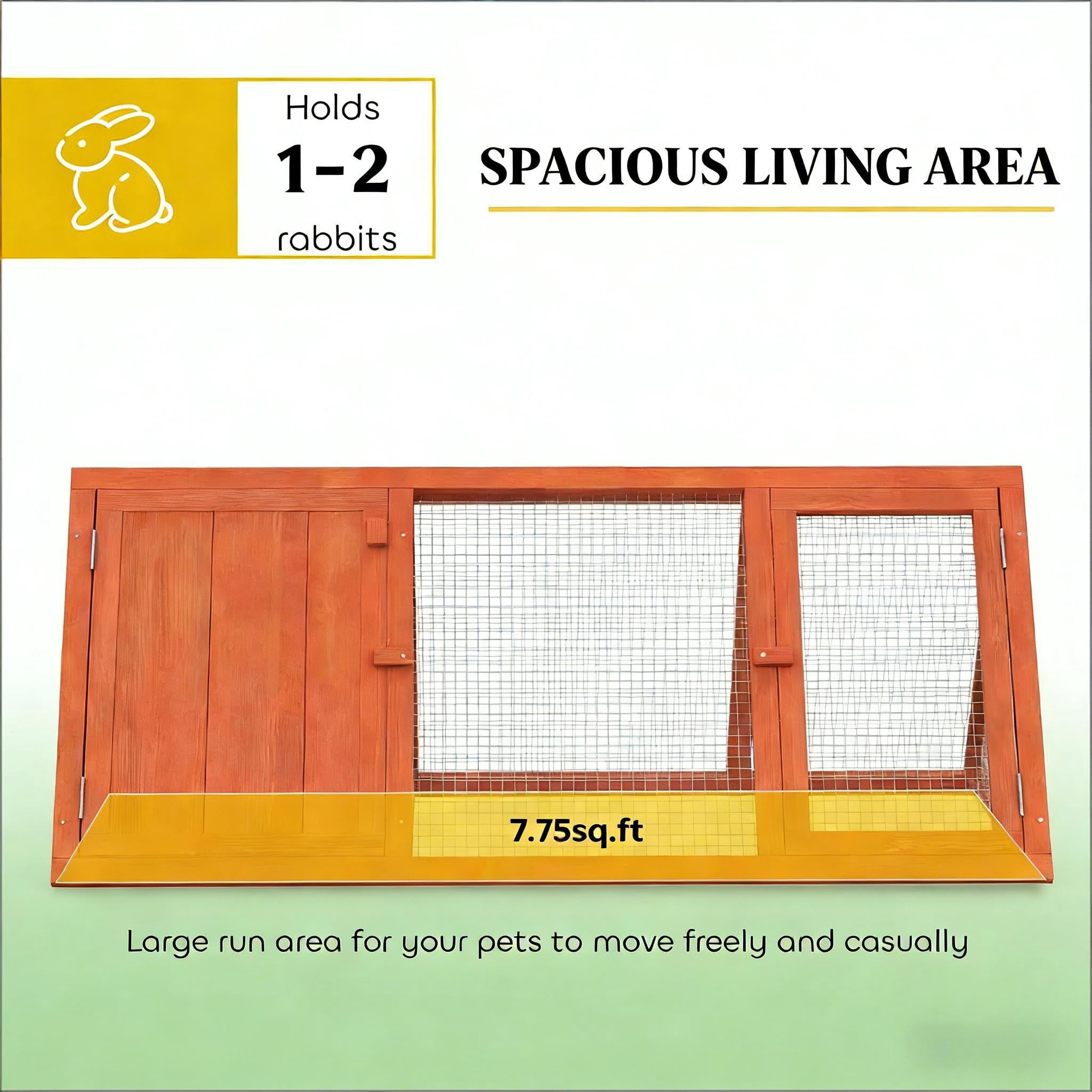 Wooden Small Animal Cage, Rabbit Hutch Outdoor Triangle Bunny House