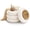 White, variant on Soft Teddy Round Storage Ottoman with Tray, 17.5 Inch Multi-Purpose Footrest Vanity Stool, 300 LB Capacity, No Assembly Required, White