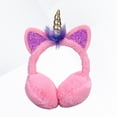 thumbnail image 2 of HOMEMAXS Cute Cartoon Unicorn Earmuffs Plush Ear Warmer Winter Ear Covers Headwear for Girls Women Pink, 2 of 6