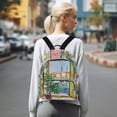 thumbnail image 7 of FORMRS Mini Backpack Purse for Women Travel Daypack Casual Shoulder Bag, Yellow Window, 7 of 7