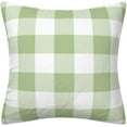 thumbnail image 2 of Green and White Buffalo Check Plaid Throw PillowCover Farmhouse Decorative Throw Pillow Case Indoor Outdoor Cushion Cover Pillowcase for Sofa 16 x 16 Inch Set of 2, 2 of 7