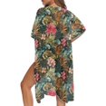 thumbnail image 5 of HELLHERO Flowers Pattern Long Kimono Swimsuit Cover Up Lightweight High Quality Fabrics Loose Bathing Suit Cover Up, 5 of 6