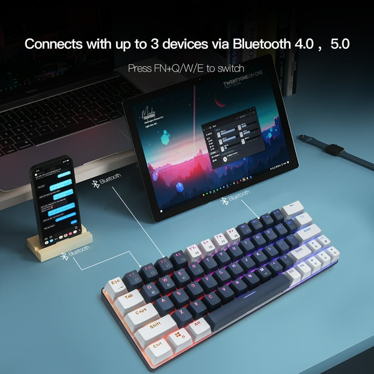Gasket Mechanical Keyboard, 75% Wireless Hot Swappable Gaming Keyboard With Five-Layer Padding&Knob, Bluetooth/2.4GHz/USB-C, RGB (Light Blue, LEOBOG Reaper Switch) Price In Saudi Arabia | Noon Saudi Arabia