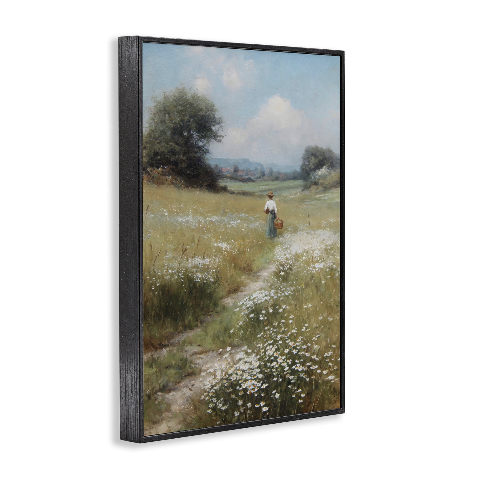 Stupell Industries Flower Gazing in Summer Meadow Black Framed Giclee Art, design by Petal Prints Design