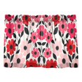 thumbnail image 7 of Yayeee Kitchen Curtains Light Filtering 27"x24" Rod Pocket Short Cafe Window Panel, Pink and Red Flowers, 7 of 7