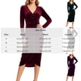 thumbnail image 3 of Karymi Dresses for Women Solid Velvet Long Sleeve Dress, Wrap V Neck Ruched Waist Bodycon Midi Dresses with Irregular Split Hem for Evening Holiday Party, 3 of 6