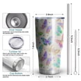 thumbnail image 6 of Butterfly Tumbler with Lid and Straw- Butterfly Gifts for Women - Purple Butterflies Cup, Skinny Tumbler, Water Bottle, Coffee Mug - Metal Thermal Insulated Tumblers 30 Oz - Butterfly Decor, Stuff, 6 of 7