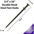 Double Head Tent Stakes Heavy Duty Steel Tent Stakes, Versatile