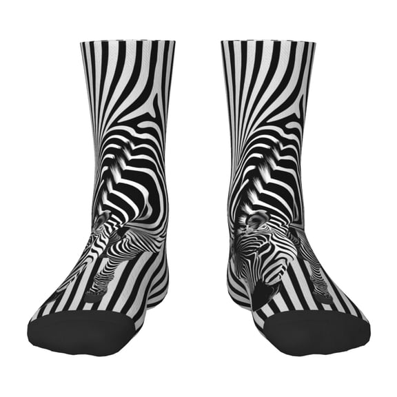 Naloa Optical Zebra Illusion Kids Socks Unisex Kids and Toddlers' Crew Socks, ,1 Pairs