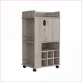 thumbnail image 2 of Bar Cart with 6 Wine Racks, Cabinet & Casters | Modern | Engineered Wood, 2 of 7