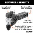 thumbnail image 3 of CURT 48012 Pintle Hook  2-1/2 Inch Receiver Mount; 20000 Gross Trailer Weight; With 2-5/16 Inch Ball; Solid Steel Shank, 3 of 3
