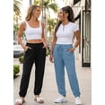 thumbnail image 6 of Airmenty joggers Pants for Womens Casual Elastic High Waist joggers Trendy Lounge Pants Trousers with Pockets S-2xl, 6 of 7