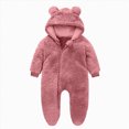 thumbnail image 2 of Baby Boy Winter Clothes Newborn Infant Baby Boys Girls Snowsuit Winter Coat Solid Bear Warm Fleece Hooded Footed Romper Jumpsuit Outfits 0-12 Months, 2 of 5