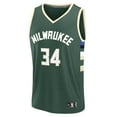 thumbnail image 2 of Men's Fanatics Giannis Antetokounmpo Hunter Green Milwaukee Bucks Fast Break Replica Player Jersey - Icon Edition, 2 of 3