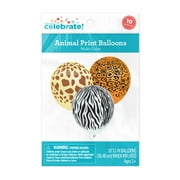 Way to Celebrate! 10ct Party Favors 12" Animal Printed Latex Balloons-Ivory/ Orange/ White