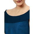 thumbnail image 4 of eloria Women's Blouse Boat Neck Filler Multicolor Sleeveless Top Color: Sea Blue & Navy Blue | Size: 38, 4 of 6