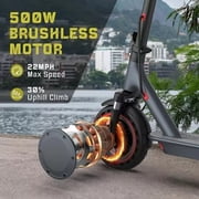 Restored Electric Scooter for Adults, 10 Inch Tires, 22 MPH Max Speed, 500W Motor, Digital LED display, Gray