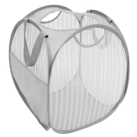 Worgeous Foldable Laundry Hamper Fine Mesh Breathable Clothes Basket Home Laundry Organizer