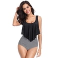 thumbnail image 1 of Women's Swimsuits Two Piece Ruffle Flounce Top High Waisted Bottom Bikini Sets Tummy Control Bathing Suit, 1 of 5