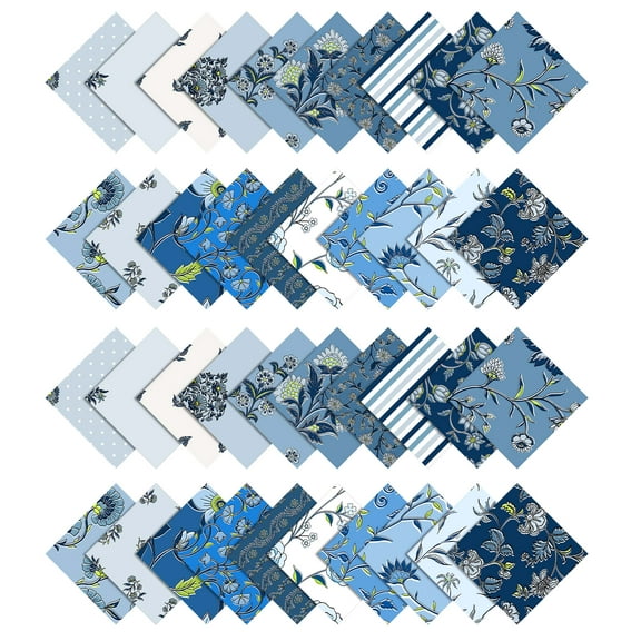 Soimoi Block Print Precut 5-inch Cotton Fabric Quilting Squares Charm Pack DIY Patchwork Sewing Craft