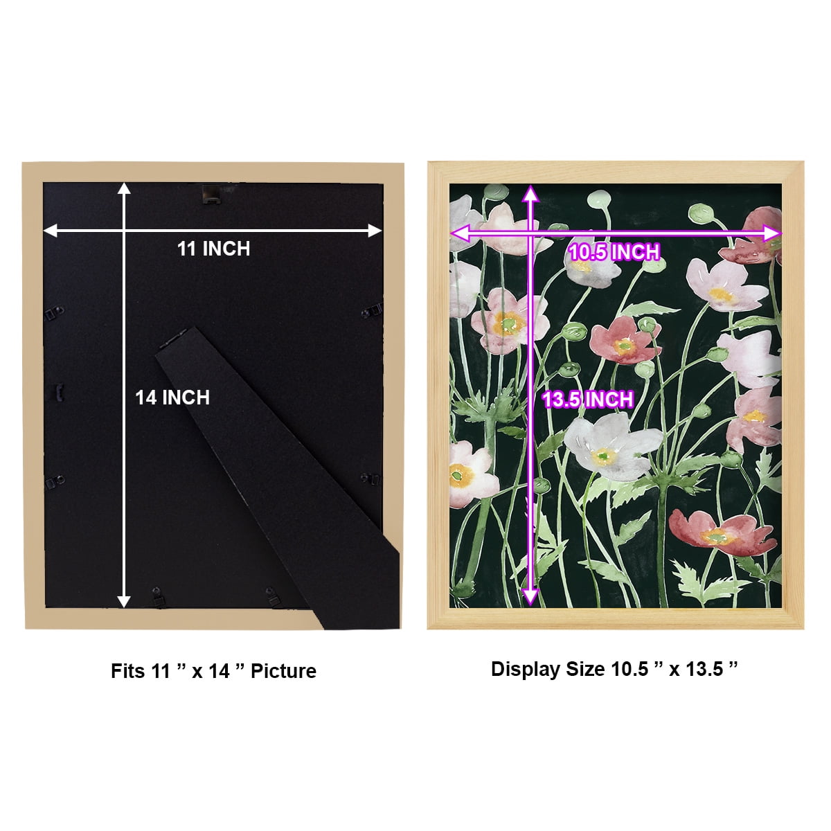 Anemone Dance I -Framed Print w/glass-Natural Wood