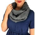 thumbnail image 1 of Peach Couture Faux Fur Warm Cozy Winter Infinity Loop Cowl Scarves Grey, 1 of 1