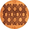 thumbnail image 1 of Ahgly Company Indoor Round Oriental Orange Traditional Area Rugs, 7' Round, 1 of 4