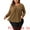 Brown, variant on Women's Plus Notched Neck Long Sleeve Front Pleated Blouse 2X Dark Green