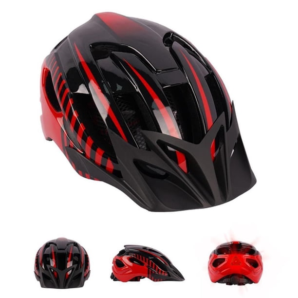 Naiovety Casco de bicicleta con luz LED de seguridad Casco de bicicleta de carretera de montaña ajustable Casco de bicicleta súper ligero con visera Ciclismo No.1