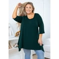 thumbnail image 3 of SHOWMALL Plus Size Maternity Top for Women 3/4 Sleeve Blouse Swing Clothing Dark Green 5X Clothing Crewneck Loose Fitting Clothes, 3 of 8