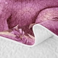 thumbnail image 5 of Homewish Magical Dragon Quilt Full,Rose Lavender Floral Full Bedspread Sets,Pink,3 Pieces, 5 of 7
