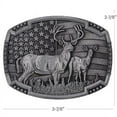 thumbnail image 4 of Deer Buck Belt Buckle Hunting Scene USA FLAG Background Woods Mule Deer Antlers Hunter 014, 4 of 5