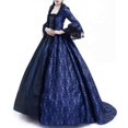 thumbnail image 6 of Bigersell Casual Dress Deals Female U-Neck 3/4 Sleeve Maxi Ball Gown Dress Style D-134 Club Dresses Ladies Plus Size Summer Dresses , Navy 3XL, 6 of 6