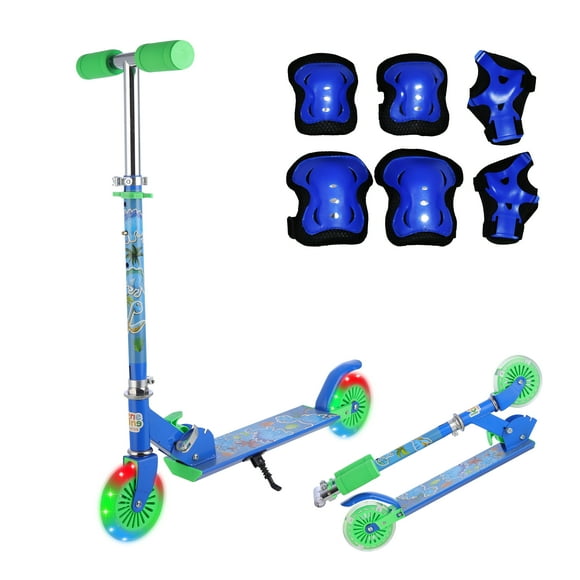 Kinene | Scooter Plegable para Niños de 3 a 8 Años – 2 Ruedas con Luces LED, Kit de Seguridad – Modelo KN-7208