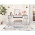 thumbnail image 2 of Mirrored Vanity Desk with Drawers and Stool, Flip-Up Makeup Dressing Table for Bedroom or Beauty Studio, Space-Saving Women's Workstation with Storage, Girls Bedroom Furniture Set, 2 of 9