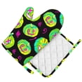 thumbnail image 2 of XMXY Oven Mitts and Pot Holders 2 Pcs Sets, Halloween Neon Green Pumpkin Heat Resistant Silicone Cooking Gloves for Grill Baking BBQ Kitchen Decor, 2 of 9