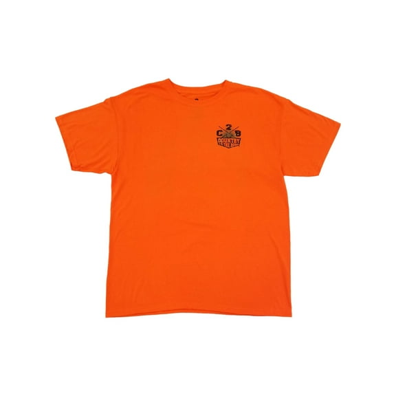C2B Mens Orange Country To The Bone Crew Tee Short Sleeve T-Shirt Large