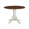 thumbnail image 2 of Homestock Artistic Accomplishment Antique Round Dining Table Made Of Sturdy Wood, Round Table Top With Clean Finish, Ideal For Small Dining Areas, Modern Compact Dining Table-Color:Walnut and Linen Wh, 2 of 4