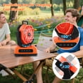 thumbnail image 2 of Roykaw Camping Fan 20,800mAh Rechargeable Battery Powered Fan, 60 Hrs+ Work, Oscillating Fan with Battery Level Display, Colorful LED Lights & Timer Function, Fit for Fishing/Tent/Office, 2 of 8