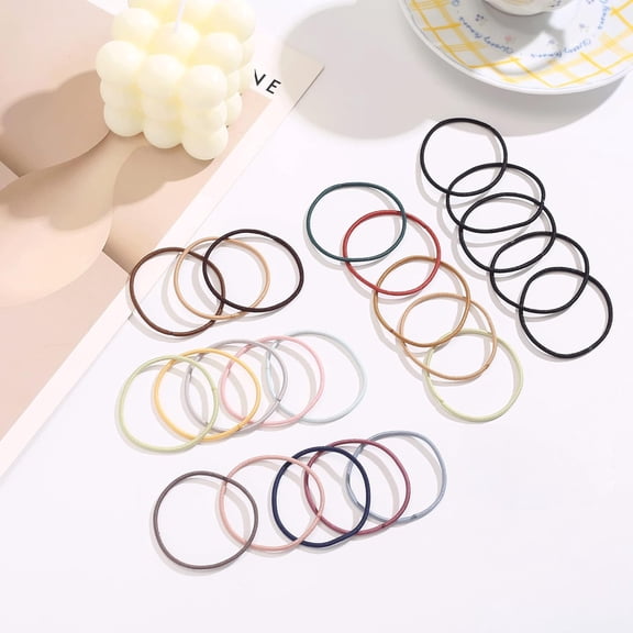 Hair Ties for Thin Hair - Premium Nylon Black Hair Tie Bulk for Ponytail Holders Hair Elastic Band (Multicolor)