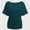 Deep Green, variant on Womens Short Sleeve Boat Neck Side Shirring Dolman Drape Top