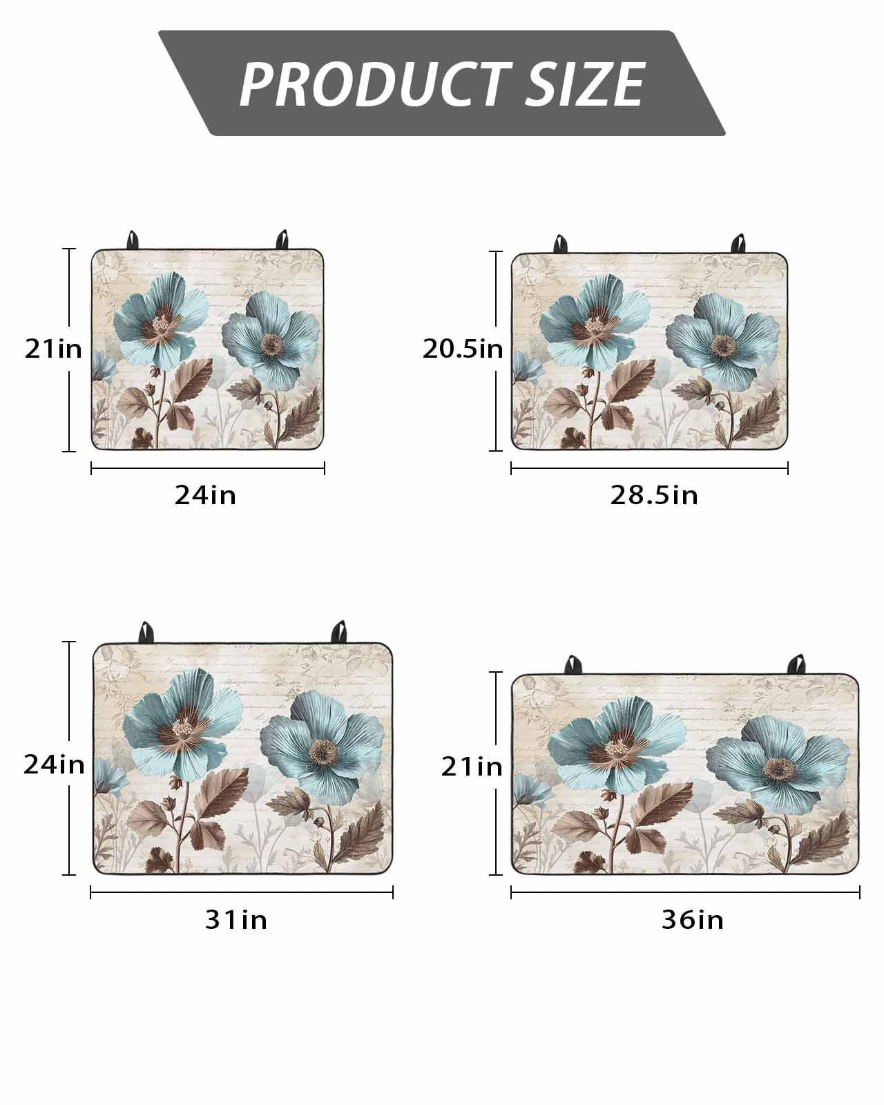 Stove Top Covers for Electric Stove, Spring Floral Glass Stovetop Cover Protector, Teal Tulip Vintage Botanical Summer Induction Cooktop Protector Oven Mat for Kitchen Countertop 24"x21"