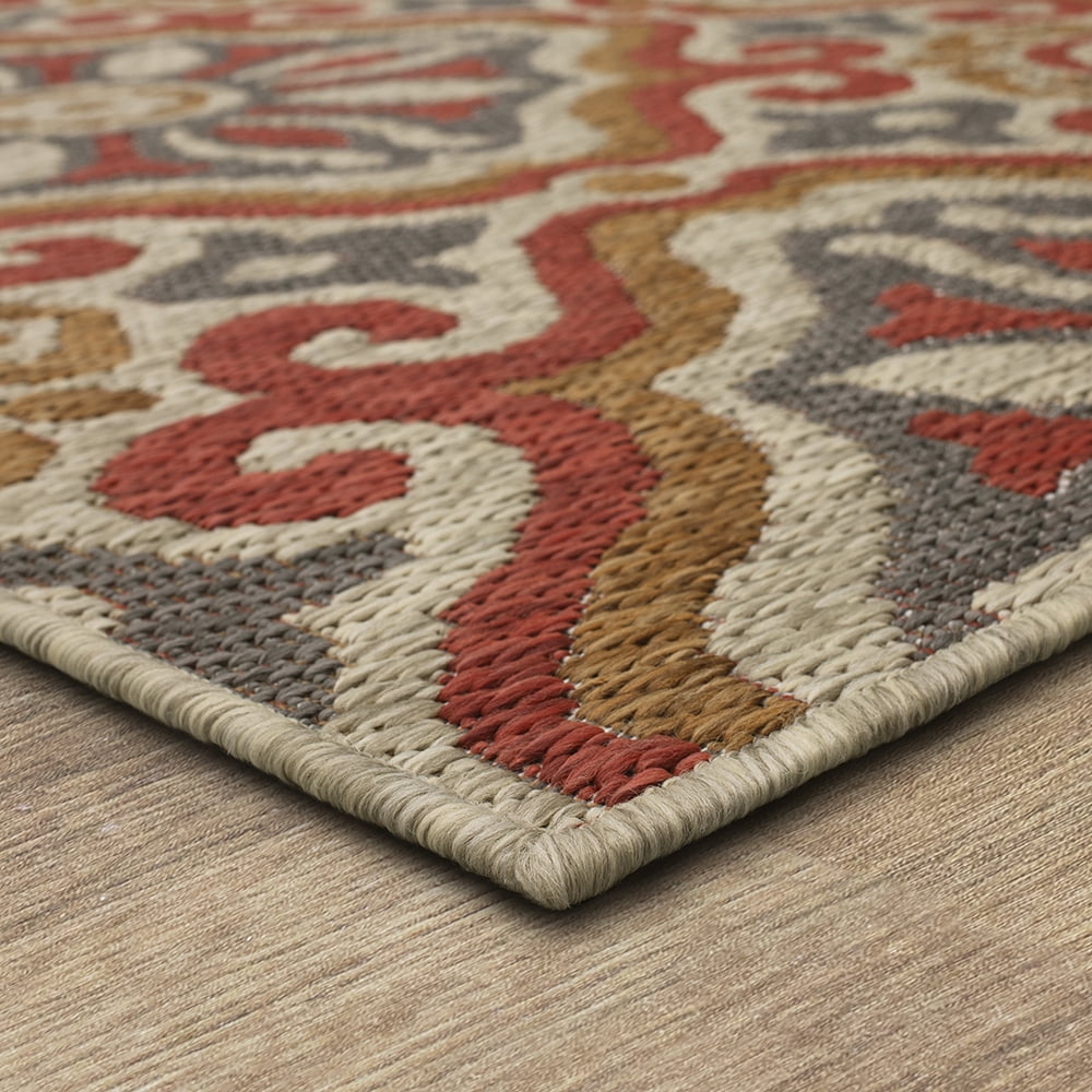 Mohawk Home Positano Outdoor Area Rug, Rust, 4' x 5' 6"