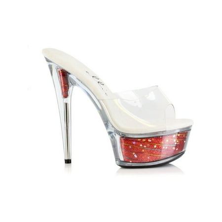 

Ellie Shoes Womens E-609-Estrella 6 Glitter Stilletto with Star Struck Platform Mule. 12 / Silver