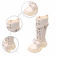 thumbnail image 5 of DHFJKG Girls Knee High Boots Fuzzy Lining Insulated Lace Up Side Zipper Boots Little Big Kids Trendy Shoes, 5 of 9