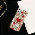 thumbnail image 4 of Compatible with iPhone 14 Pro Max Case,Luxury Bling Diamond Rhinestone Gemstone 3D Love Heart and Flower Gemstone Soft TPU Back Cover Case for Women Girls with iPhone 14 Pro Max, 4 of 12