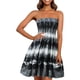 thumbnail image 1 of Gibobby Vestidos para Mujer Vestidos de verano para Mujeres Playa Cubierta Sexy Strapless Tops Boho Floral imprimir Sunvestis Smocked Beach ves(Negro,XL), 1 of 5